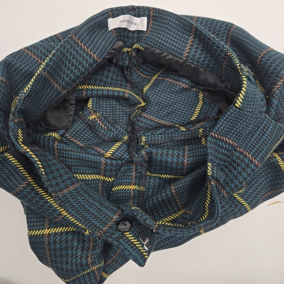 Anine Bing Cindy Flair Pants Green Plaid - Picture 14 of 16